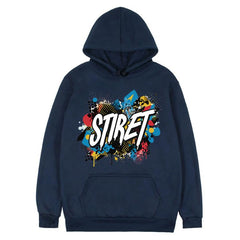 Alphabet Printed Fleece Hooded Sweatshirt Print On Your Demand, S