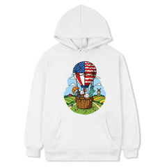 Balloon Printed Fleece Hooded Sweatshirt Print On Your Demand, L