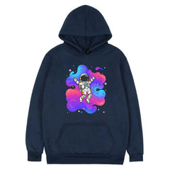 Astronaut Printed Fleece Hooded Sweatshirt Print On Your Demand, XS, POD Sweatshirt