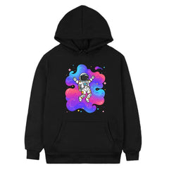 Astronaut Printed Fleece Hooded Sweatshirt Print On Your Demand, XS, POD Sweatshirt