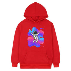 Astronaut Printed Fleece Hooded Sweatshirt Print On Your Demand, XS, POD Sweatshirt