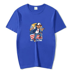 Boy Printed Round Neck Modal Short Sleeve T-shirt Print On Your Demand, XXL, POD T-Shirt, XXXL