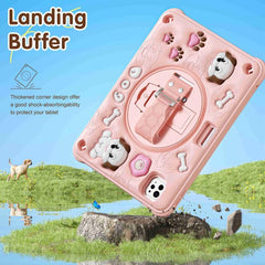 Dog Rotation Kickstand Silicone Hybrid PC Tablet Case, For iPad Pro 11 2025 / 2024, For iPad 2025 / 2022, For iPad Air 11 2025 / 2024 / Pro 11 2022, For iPad 10.2 2021 / 2020 / 2019