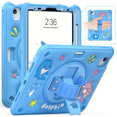 Dolphin Rotation Kickstand Silicone Hybrid PC Tablet Case, For iPad Air 11 2026 / 2025 / 2024, For iPad Pro 11 2025 / 2024, For iPad 2025 / 2022, For iPad 10.2 2021 / 2020 / 2019