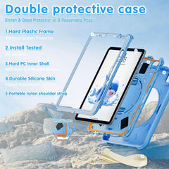 Dolphin Rotation Kickstand Silicone Hybrid PC Tablet Case, For iPad Air 11 2026 / 2025 / 2024, For iPad Pro 11 2025 / 2024, For iPad 2025 / 2022, For iPad 10.2 2021 / 2020 / 2019