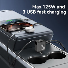 Yesido Y71 125W Type-C + 8 Pin Retractable Cable 3 in 1 Car Charger, Y71