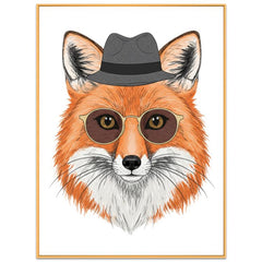 Gentleman Fox Decorative Painting with Aluminum Alloy Frame Print On Your Demand, 15x20cm, 20x20cm, 30x30cm, 40x40cm, 50x50cm, 60x60cm, 70x70cm, 80x80cm, 90x90cm