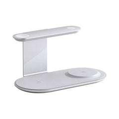 V2206 3 in 1 15W Wireless Charger with Night Light, V2206 (Black), V2206 (Silver)