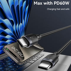 Yesido 60W 3A USB-C / Type-C to Type-C Charging Data Cable, 0.3m, 1.2m, 2m, 3m