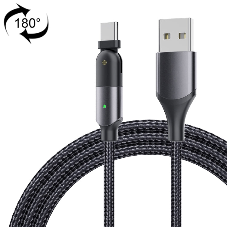 3A USB to USB-C / Type-C 180 Degree Rotating Elbow Charging Cable, 2m Type-C