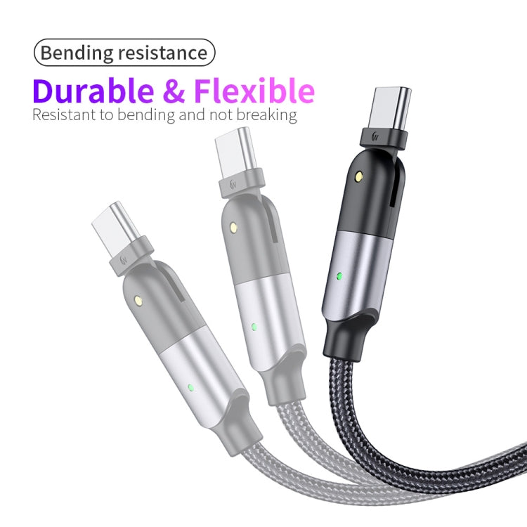 3A USB to USB-C / Type-C 180 Degree Rotating Elbow Charging Cable, 2m Type-C