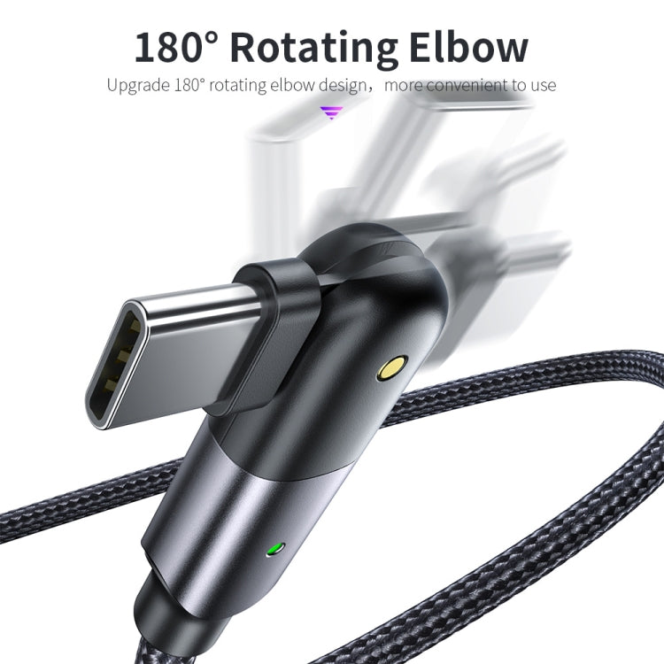 3A USB to USB-C / Type-C 180 Degree Rotating Elbow Charging Cable, 2m Type-C