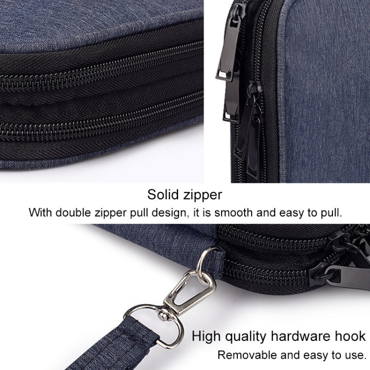 SM01 Multi-function Waterproof Double Layer Data Cable Earphone U Disk Digital Accessories Storage Bag, Size: L, Size: L(Black), Size: L(Navy Blue)