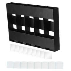 Five-grid Straw Cutlery Metal Storage Rack Kitchen Organizer, without Soft Magnetic Sheet, with 12pcs Soft Magnetic Sheet