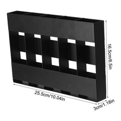 Five-grid Straw Cutlery Metal Storage Rack Kitchen Organizer, without Soft Magnetic Sheet, with 12pcs Soft Magnetic Sheet