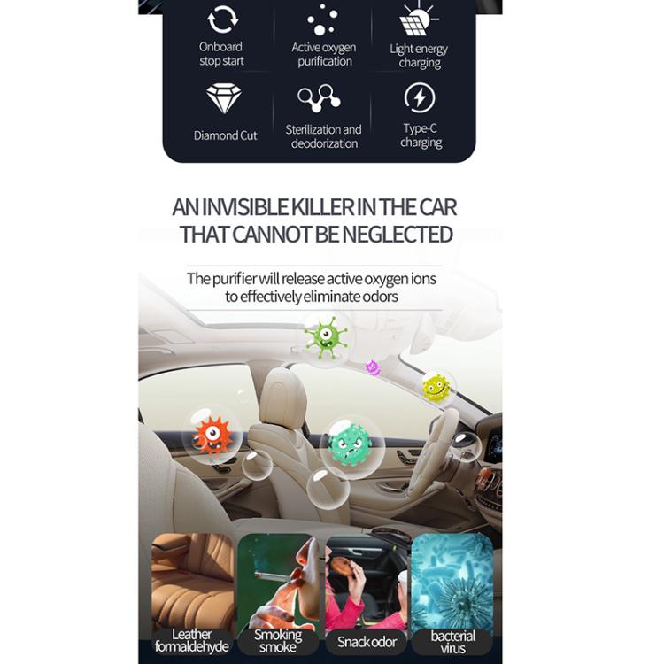 Solar Energy Car Air Purifier with Number Plate, Solar Energy Air Purifier