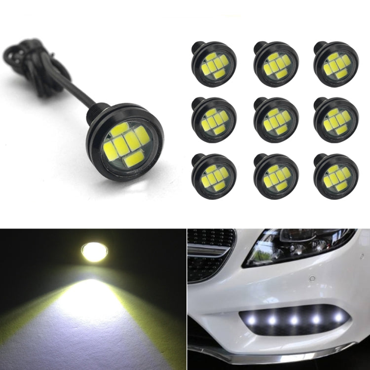 10 PCS 23mm 6LEDs SMD-5730 DC9-80V Motorcycle Eagle Eye Light, 6LEDs SMD-5730, 6LEDs SMD-5730(White Light)