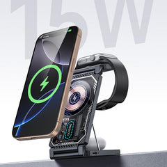 Yesido DS25 3-in-1 Foldable Magnetic Wireless Charging Station, DS25