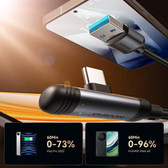 JOYROOM S-A56 EnjoyX Series 3A USB to Type-C 90 Degree Fast Charging Data Cable, USB to Type-C