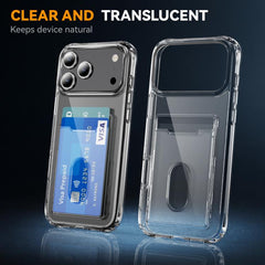 Crystal Clear Card Slot PC Hybrid TPU Phone Case, For iPhone 18 Pro / 17 Pro, For iPhone 18 Pro Max / 17 Pro Max, For iPhone 17e / 16e, For iPhone 17, For iPhone Air