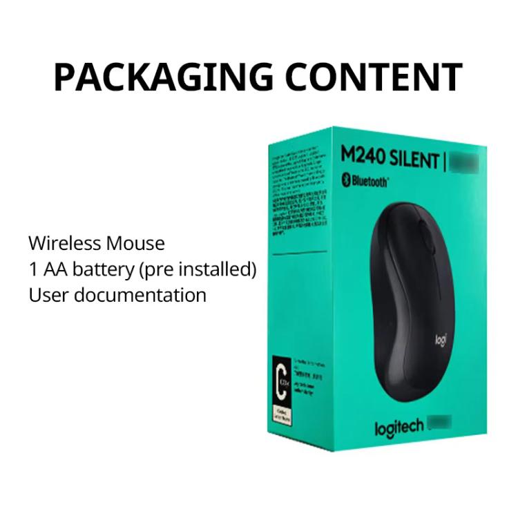 Logitech M240 1000dpi Silent Wireless Bluetooth Mouse, M240