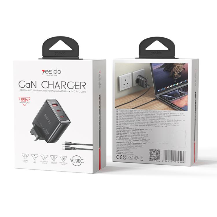 Yesido YC98C 65W Three-port Fast Charger, YC98C