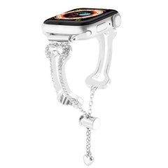 Bone Chain Shaped Diamond Metal Watch Band, For Apple Watch 46mm / 49mm / 45mm / 44mm, For Apple Watch 42mm / 41mm / 40mm / 38mm
