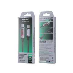 WK WDC-108 240W Intelligent Digital Display Type-C to Type-C Fast Charging Data Cable, Length: 1.2m, WDC-108