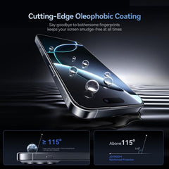 JOYROOM Knight Series 2.5D Full Screen HD Hard Anti-Scratch Tempered Glass Film, For iPhone 17 Pro, For iPhone 17, For iPhone Air