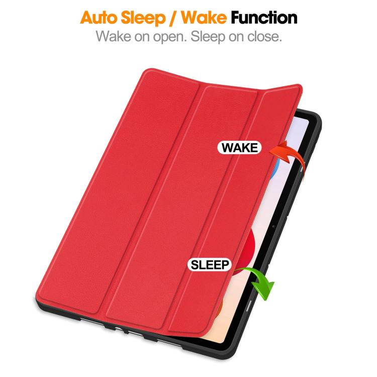 Custer TPU Pure Color 3-Fold Holder Smart Leather Tablet Case with Pen Tray, For Xiaomi Redmi Pad 2 Pro