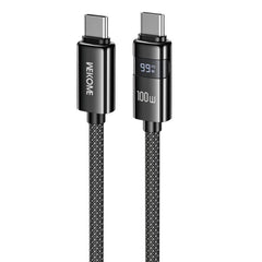 WK WDC-105 Raython 2 Digital Display 100W Type-C to Type-C Fast Charging Data Cable, Length: 1.2m, WDC-105