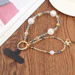 Horse Pendant Crystal Beaded Chain Anti-lost Mobile Phone Short Wrist Strap