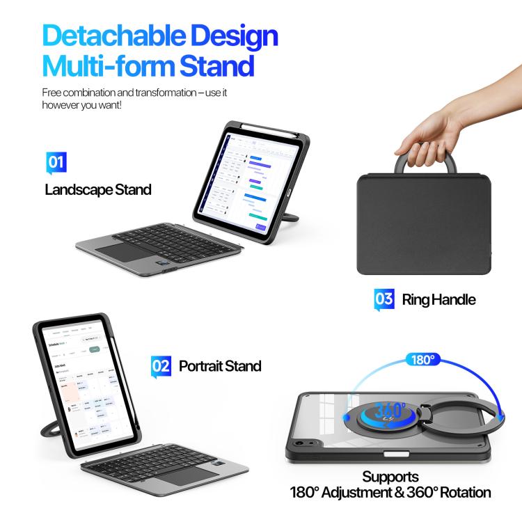 DUX DUCIS VK Series Multi-Functional Detachable Wireless Keyboard & Tablet Case, For iPad 2025 / 2022, For iPad Air 11 2024 / 2025 / Air 4 / 5, For iPad Pro 11 2024, For iPad Pro 11 2020 / 2021 / 2022