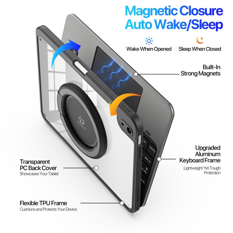 DUX DUCIS VK Series Multi-Functional Detachable Wireless Keyboard & Tablet Case, For iPad 2025 / 2022, For iPad Air 11 2024 / 2025 / Air 4 / 5, For iPad Pro 11 2024, For iPad Pro 11 2020 / 2021 / 2022