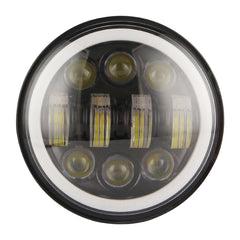 EagleVision DC9-30V 35W 6000K 4000LM 5.75 inch Round Motorcycle 6LEDs Headlight with Angel Eye for Harley-Davidson, 6LEDs