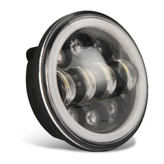 EagleVision DC9-30V 35W 6000K 4000LM 5.75 inch Round Motorcycle 6LEDs Headlight with Angel Eye for Harley-Davidson, 6LEDs