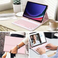 Detachable Square Cap Magnetic Bluetooth Keyboard Protective Case, For Samsung Galaxy Tab S9 / S9 FE