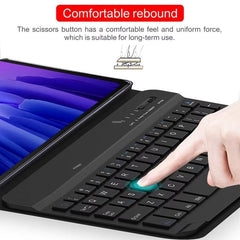 RGB Backlight Square Keycaps Bluetooth Keyboard Tablet Leather Case, For Lenovo Tab Plus 11.5