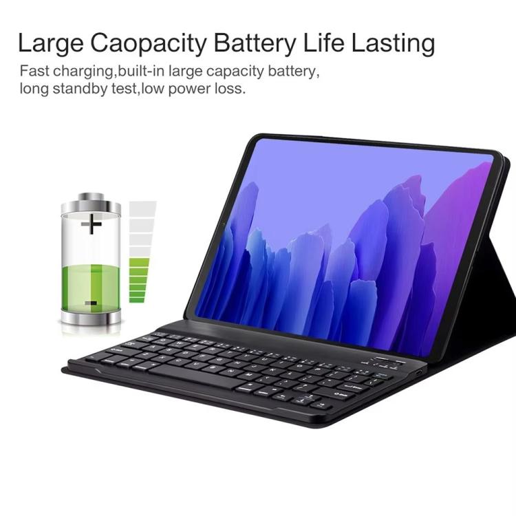 RGB Backlight Square Keycaps Bluetooth Keyboard Tablet Leather Case, For Lenovo Tab Plus 11.5