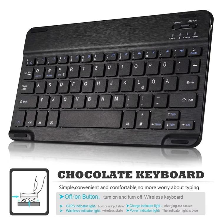 RGB Backlight Square Keycaps Bluetooth Keyboard Tablet Leather Case, For Lenovo Tab Plus 11.5
