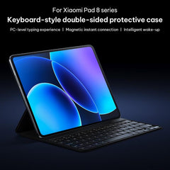 Original Xiaomi Keyboard Double-sided Protective Case Smart Vegan Leather Tablet Case, For Xiaomi Pad 8 / 8 Pro