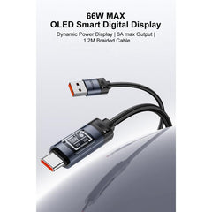 Yesido CA138C 66W USB to Type-C OLED Display Charging Data Cable, USB to Type-C