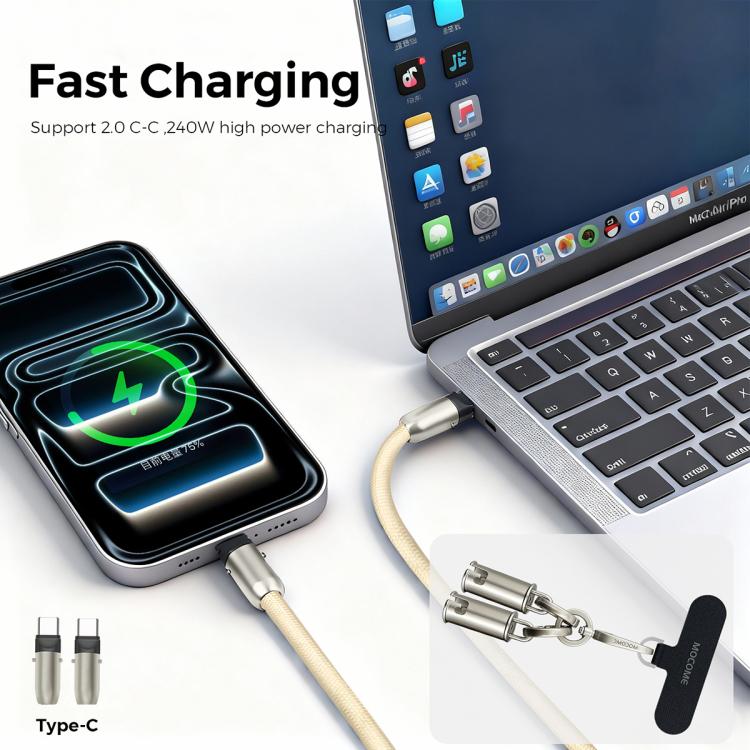 MOCOME W3 Type-C to Type-C Multifunctional Charging Cable Adjustable Crossbody Phone Lanyard