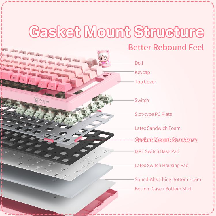 ONIKUMA MT707 82 Keys RGB Tri-mode Mechanical Gaming Keyboard