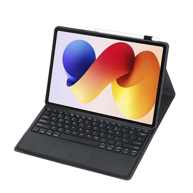 A0N19-A Ultra-thin Detachable Bluetooth Keyboard Vegan Leather Tablet Case with Touchpad, For Redmi Pad 2 Pro / Poco Pad M1