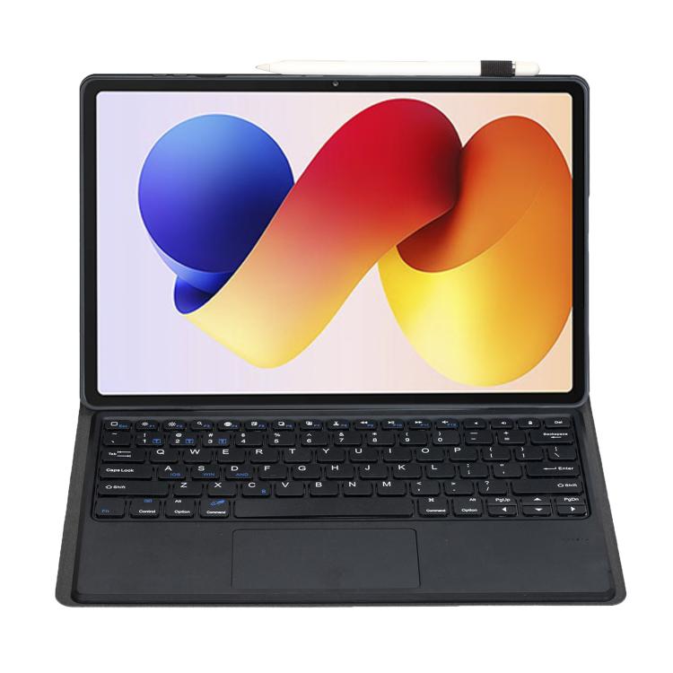 A0N19-A Ultra-thin Detachable Bluetooth Keyboard Vegan Leather Tablet Case with Touchpad, For Redmi Pad 2 Pro / Poco Pad M1