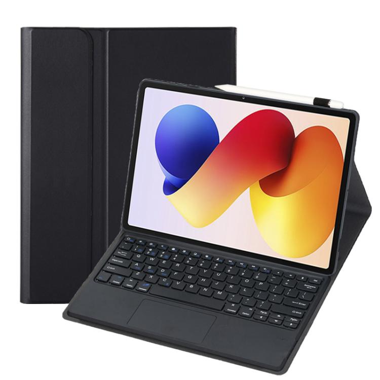 A0N19-A Ultra-thin Detachable Bluetooth Keyboard Vegan Leather Tablet Case with Touchpad, For Redmi Pad 2 Pro / Poco Pad M1