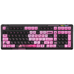LINGBAO K98 101 Keys Triple-mode Wireless Game Keyboard, Black Pink-Grey Wood Axis V4-Korean, Blue-Grey Wood Axis V4-Korean, Black Red-Grey Wood Axis V3-Korean, Black Red-Grey Wood Axis V3-Russian, Blue-Grey Wood Axis V4-Russian
