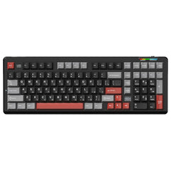 LINGBAO K98 101 Keys Triple-mode Wireless Game Keyboard, Black Pink-Grey Wood Axis V4-Korean, Blue-Grey Wood Axis V4-Korean, Black Red-Grey Wood Axis V3-Korean, Black Red-Grey Wood Axis V3-Russian, Blue-Grey Wood Axis V4-Russian