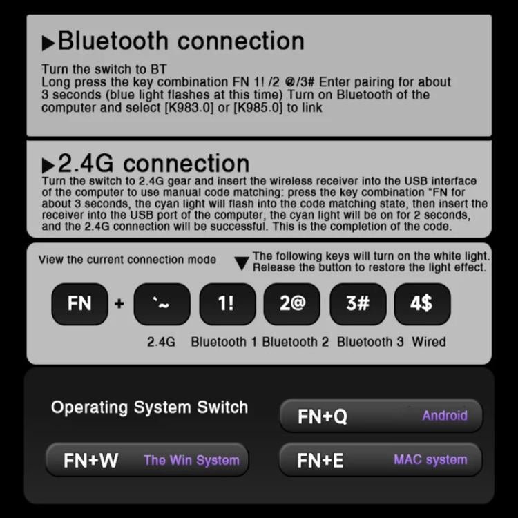 LINGBAO K98 101 Keys Triple-mode Wireless Game Keyboard, Black Pink-Grey Wood Axis V4-Korean, Blue-Grey Wood Axis V4-Korean, Black Red-Grey Wood Axis V3-Korean, Black Red-Grey Wood Axis V3-Russian, Blue-Grey Wood Axis V4-Russian